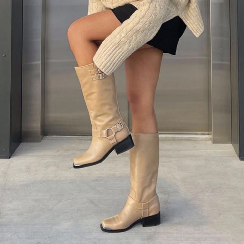 NEW Dolce Vita Evi Tan Moto Boots Size 8